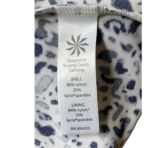 Athleta Size 32 B/C White Blue Black Zimbabwe Padded Leopard Print Swim Dress - Picture 3 of 7